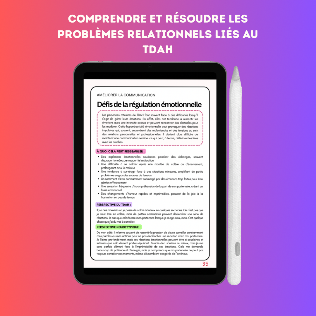 Le Guide du TDAH pour les couples - Ebook numérique à télécharger et imprimer chez soi.