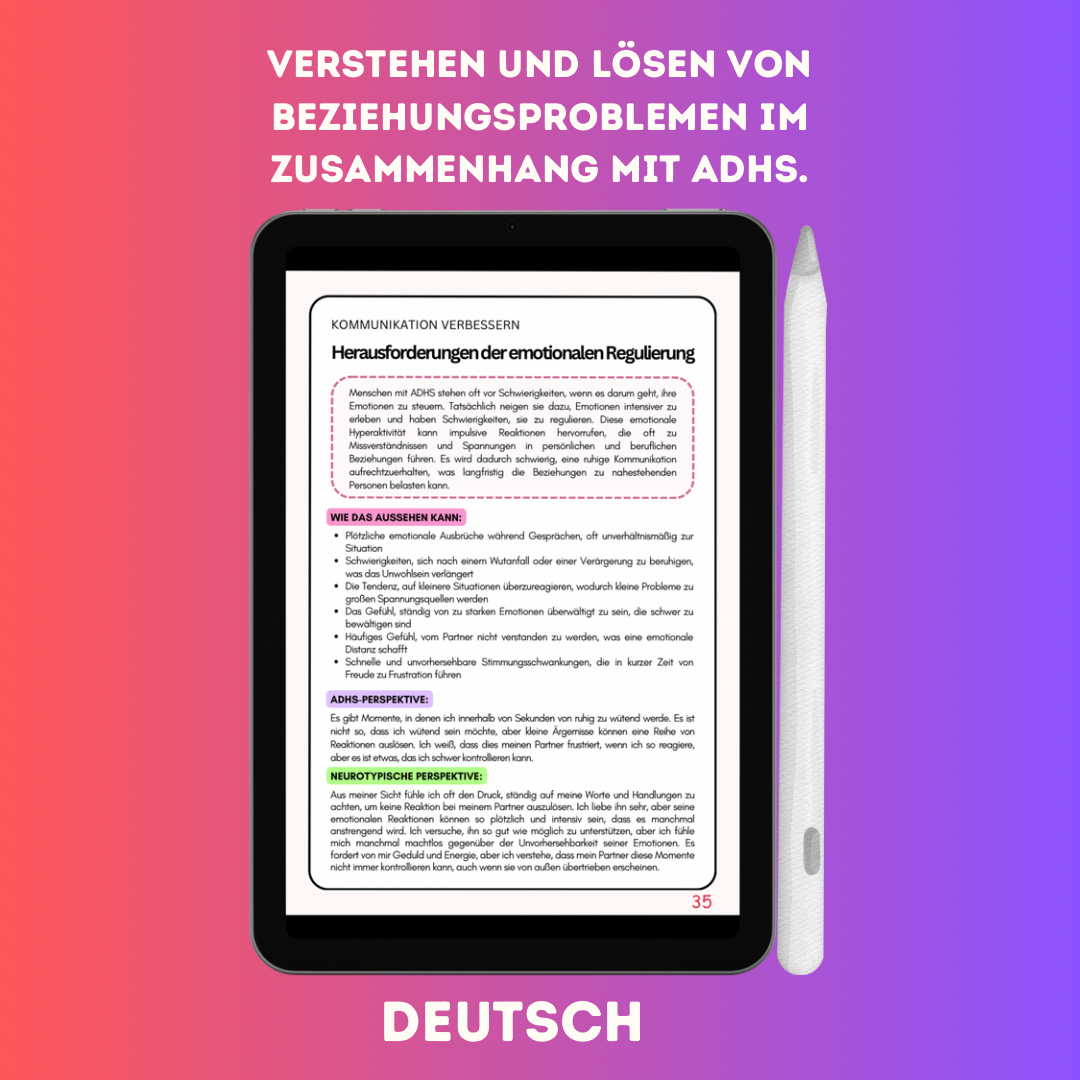 Der ADHS-Leitfaden für Paare – Digitales E-Book zum Herunterladen und Drucken zu Hause.