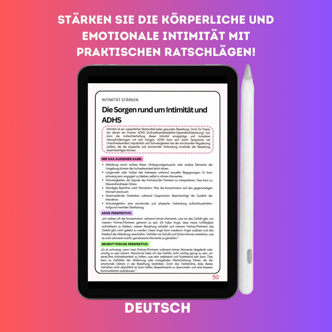 Der ADHS-Leitfaden für Paare – Digitales E-Book zum Herunterladen und Drucken zu Hause.